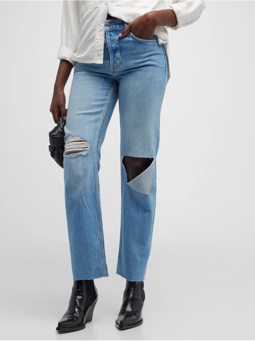 Rails “The Topanga” high-rise distressed straight jeans